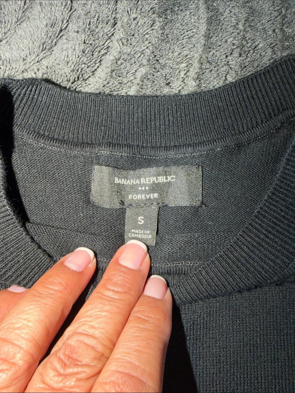Banana Republic Black Crewneck Short-Sleeve Sweater